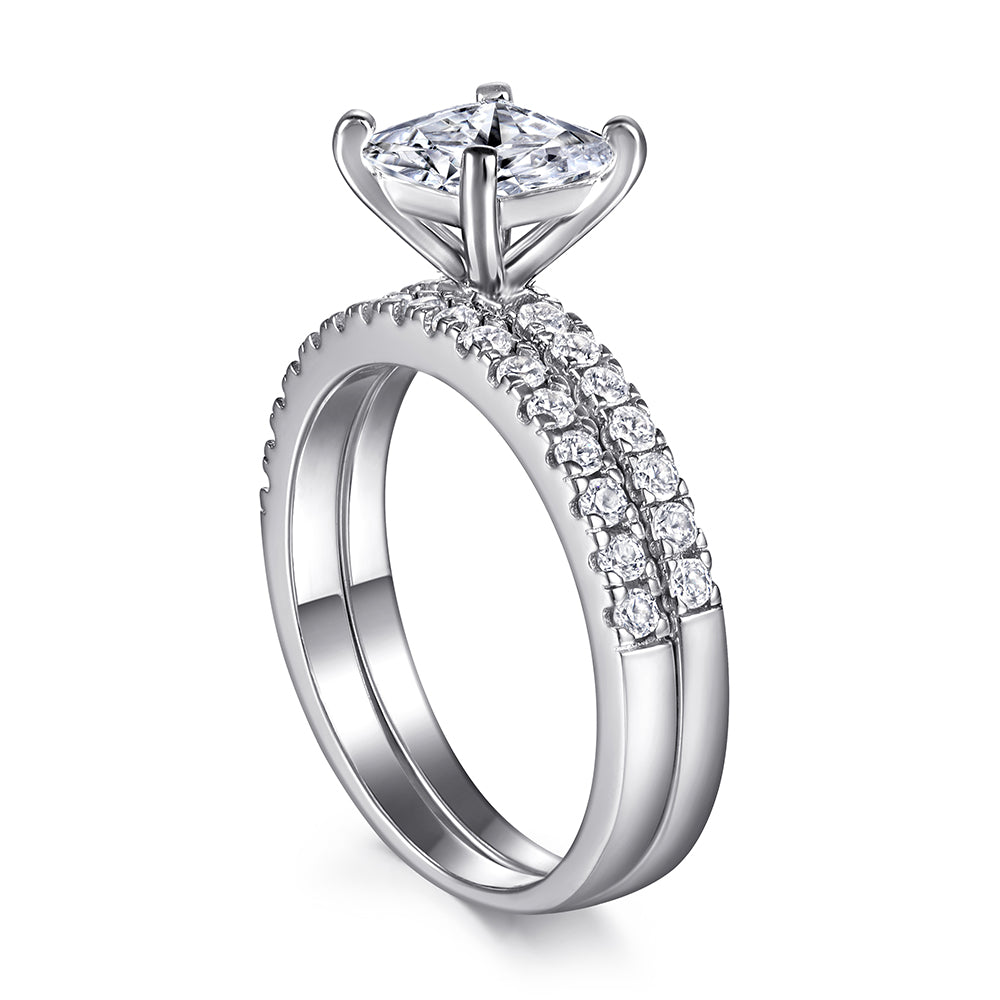 The Emma - Silver Wedding Ring Set