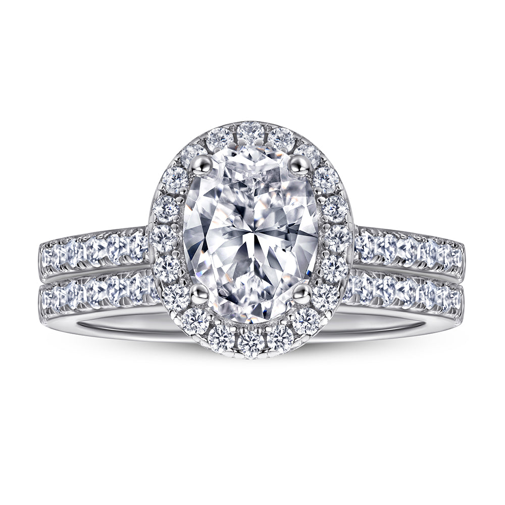 The Ada - Silver Wedding Ring Set