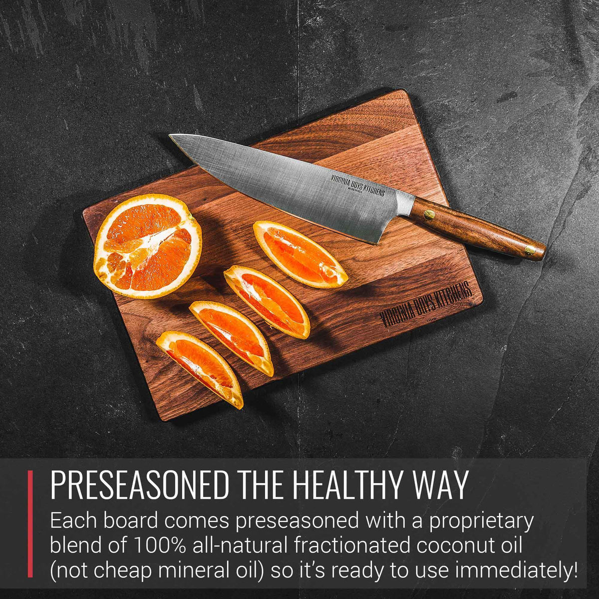 Virginia Boys Kitchens Cutting Board 8 x 12 Small Walnut Cutting Board with Juice Groove