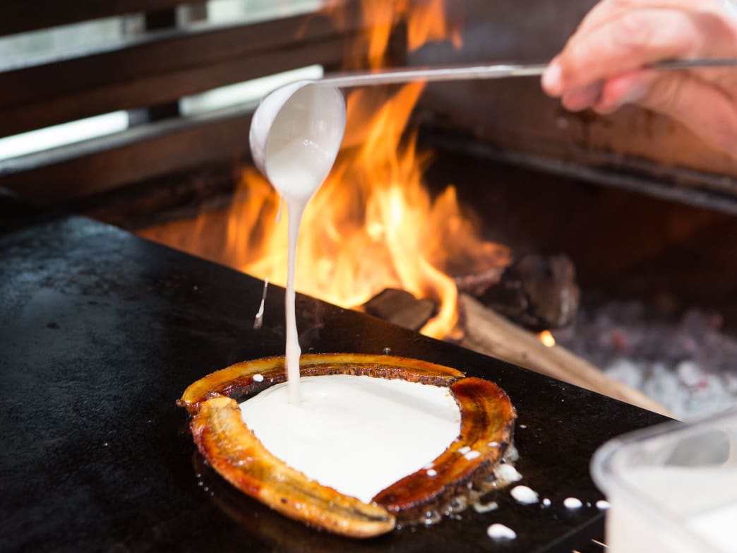 Grilled Banana-Pear Pancake