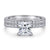 silver cz womens engagement ring