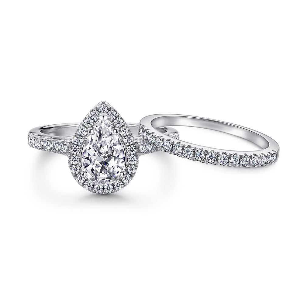 The Elizabeth - Silver Wedding Ring Set