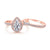 rose gold wedding ring set pear cut stone