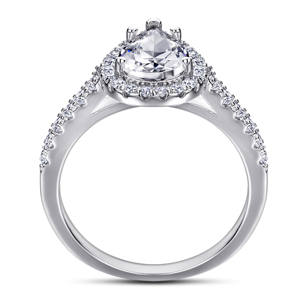 pear cut cz engagement ring