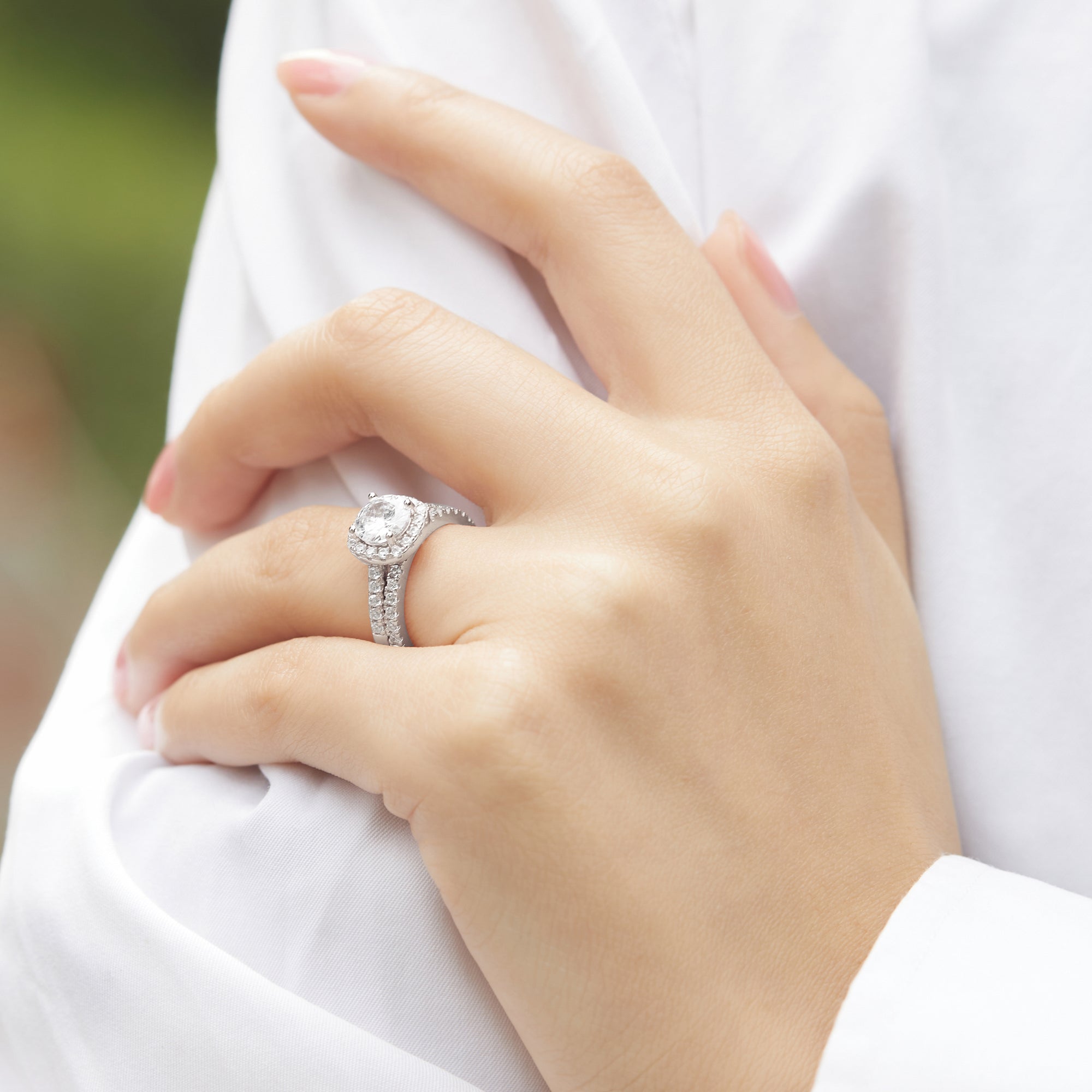 The Victoria - Silver Wedding Ring Set