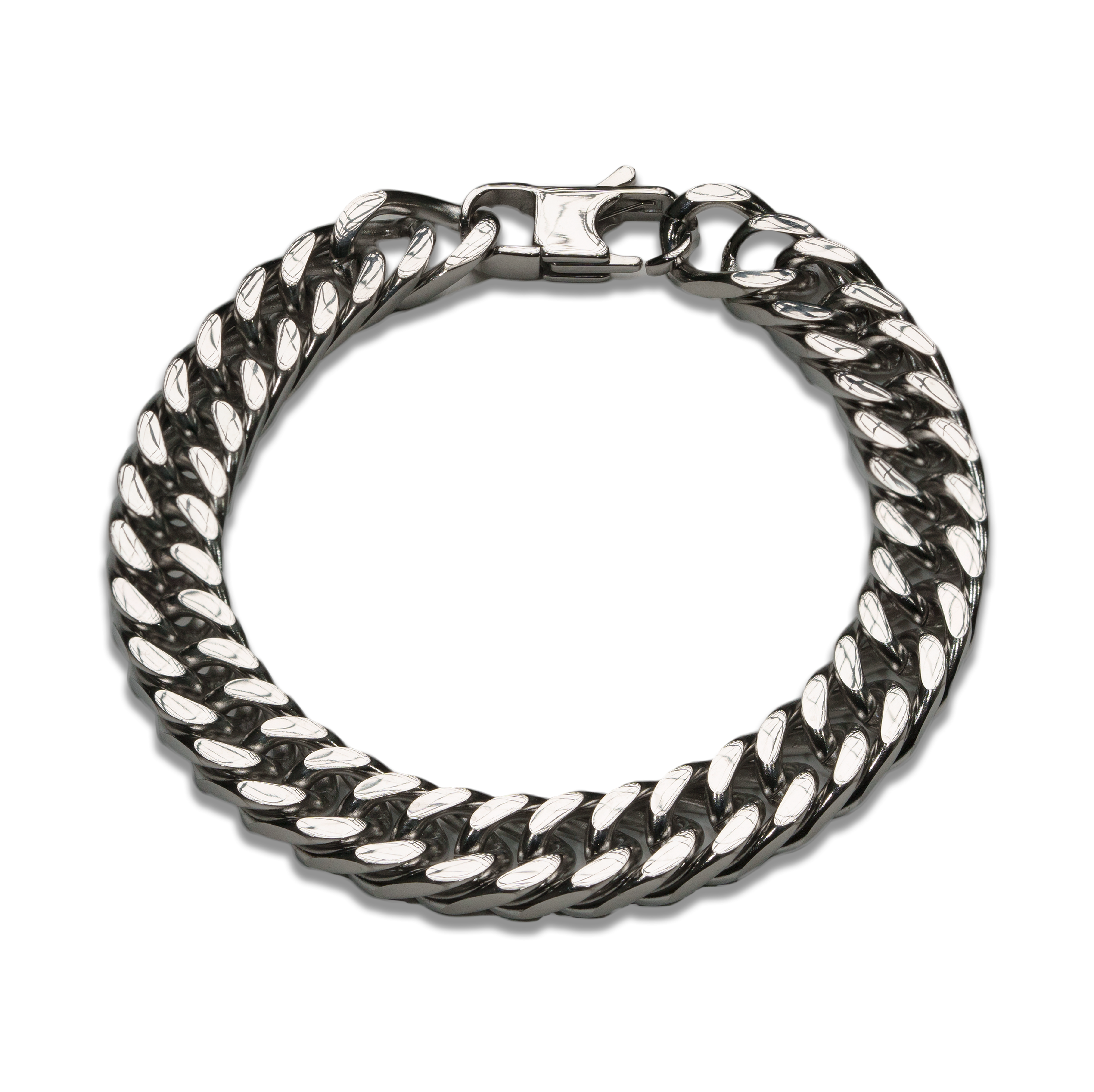 Classic Silver Cuban Chain Bracelet - 10mm - Vintage Gentlemen