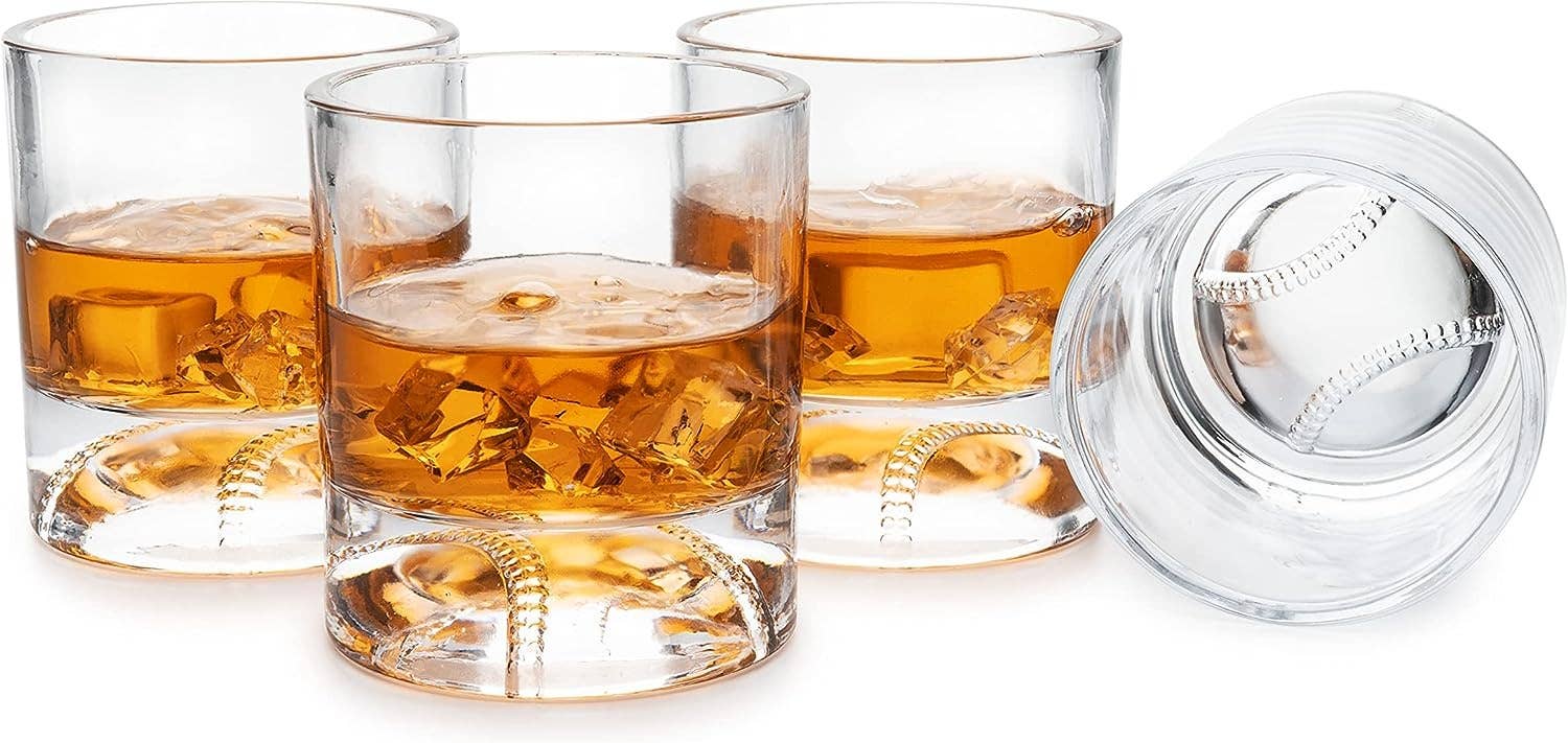 Baseball Whiskey Glasses Set of 4 - 12oz