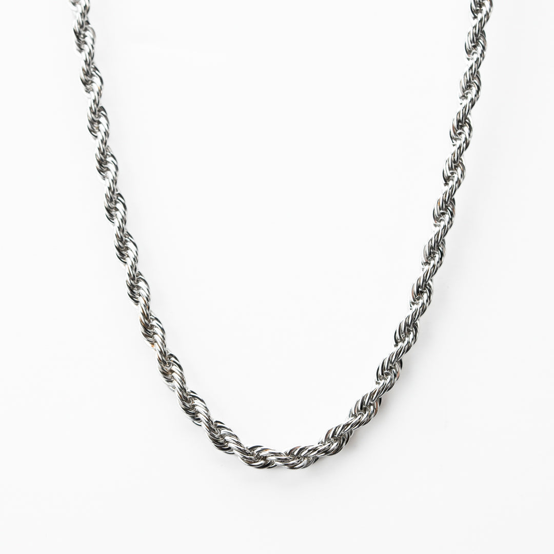 Classic Silver Rope Necklace - 5mm - Vintage Gentlemen
