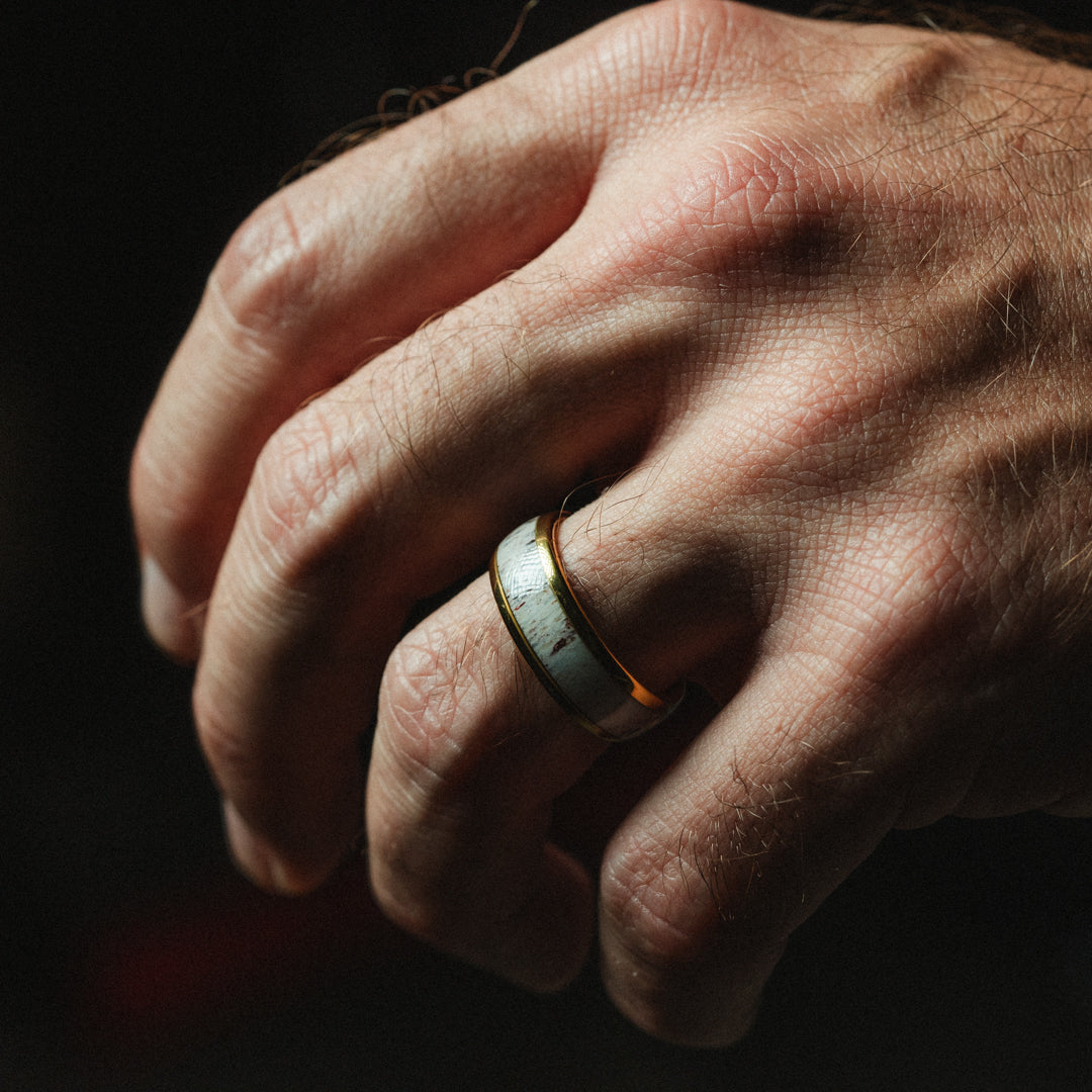 Deer antler wedding band