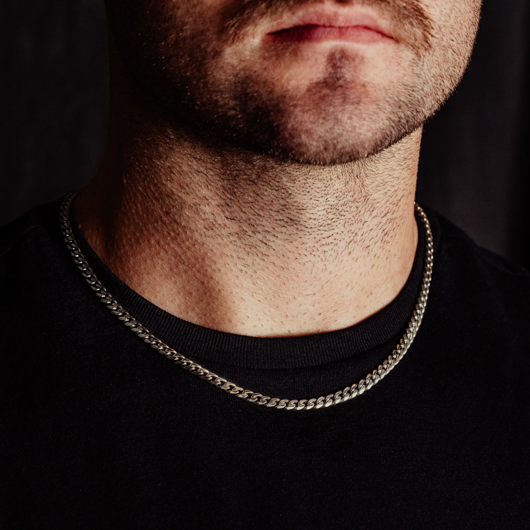 Silver Cuban Chain 4mm Silver Chain Mens Thin Classic Cuban Silver