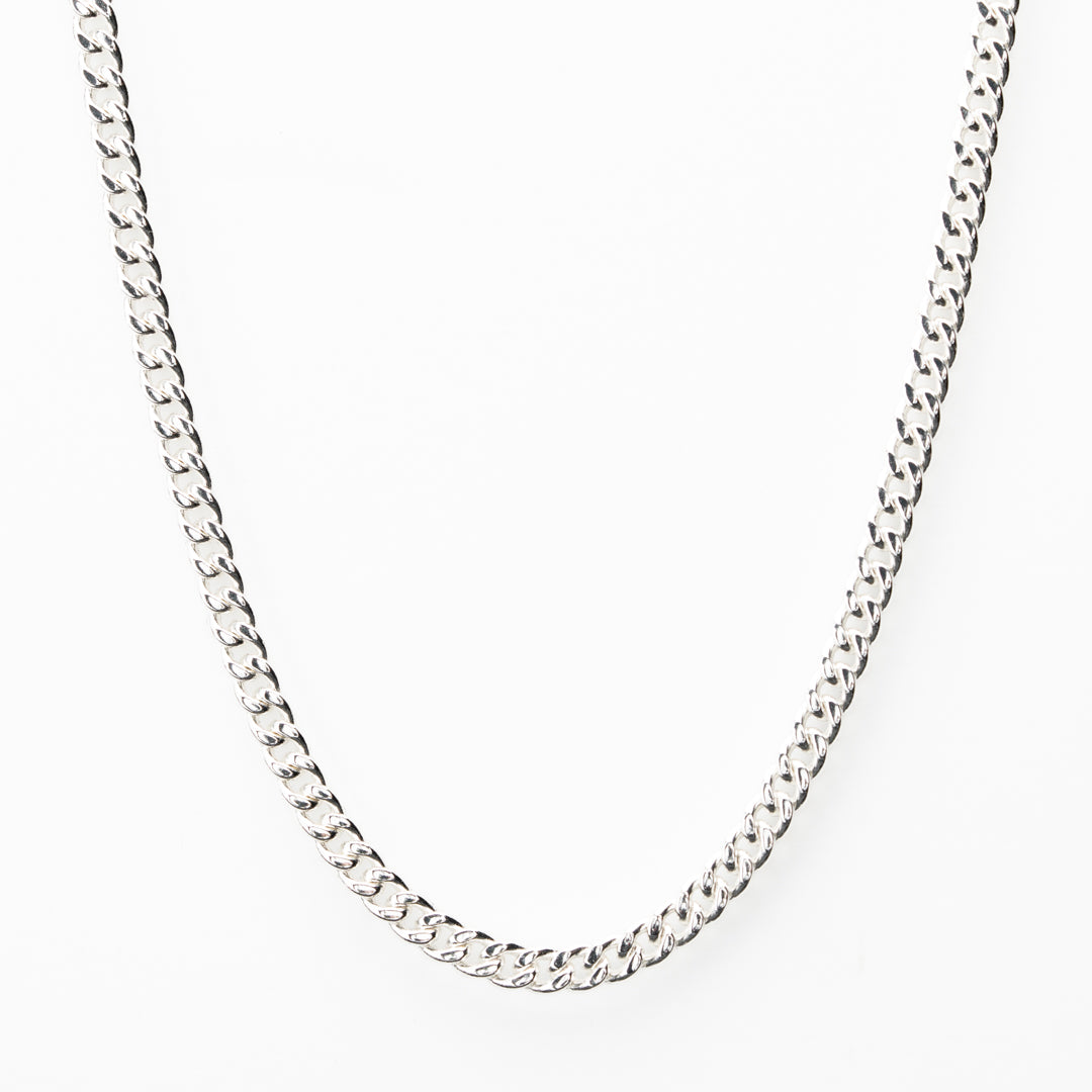 Silver cuban chain necklace 