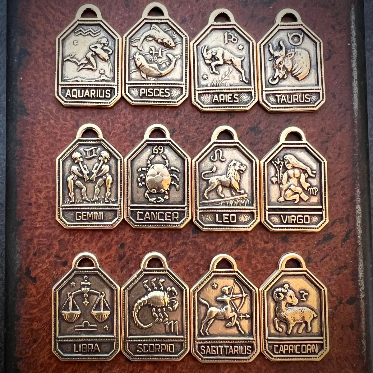 Gold Zodiac Women&#39;s Necklace, 16, 17, 18 inch, Astrology Celestial Brass Jewelry, Johnny Girl, GBR-0005