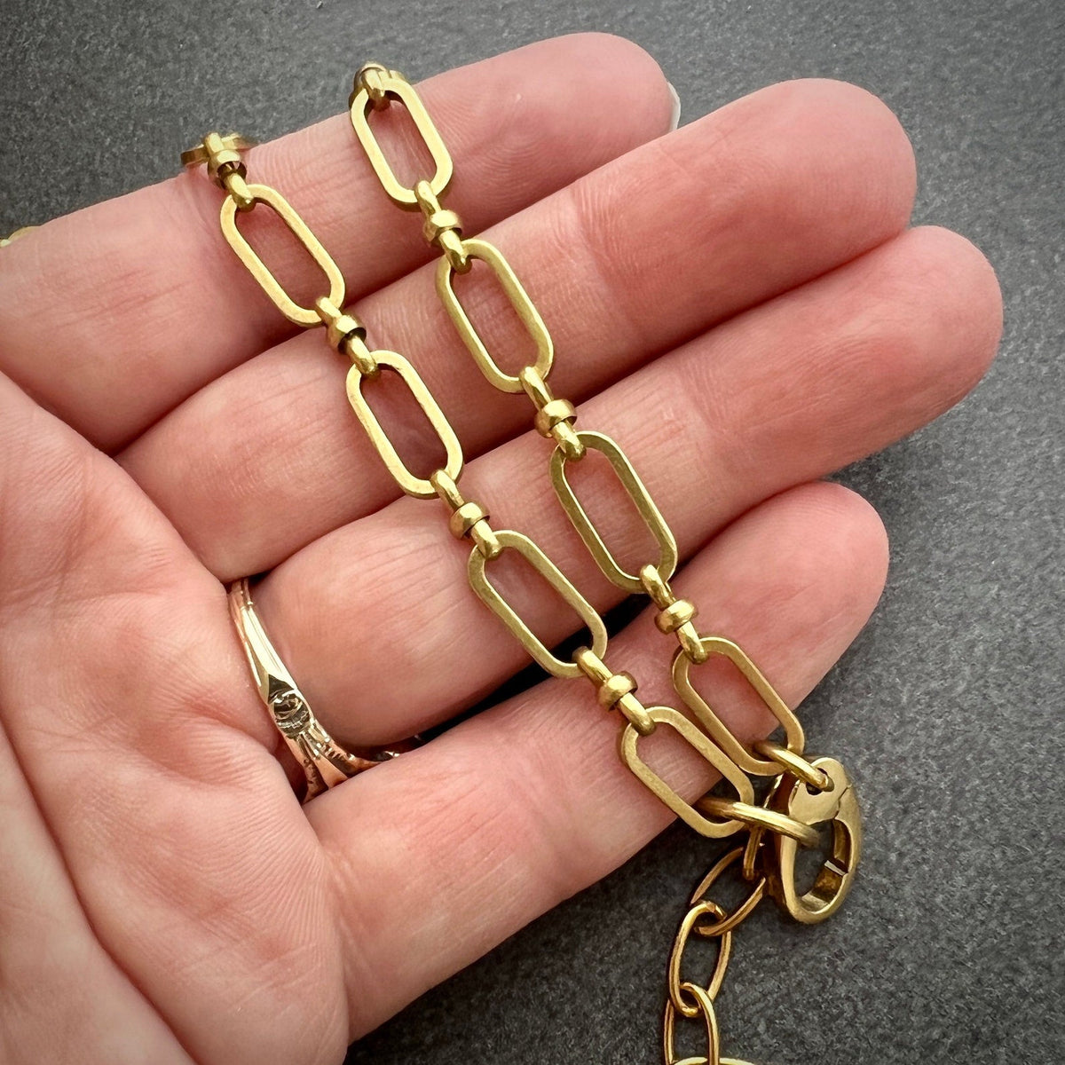 Gold Oval Clip Chain, 16, 17, 18 inch Necklace, JohnnyGirl, GBR-009