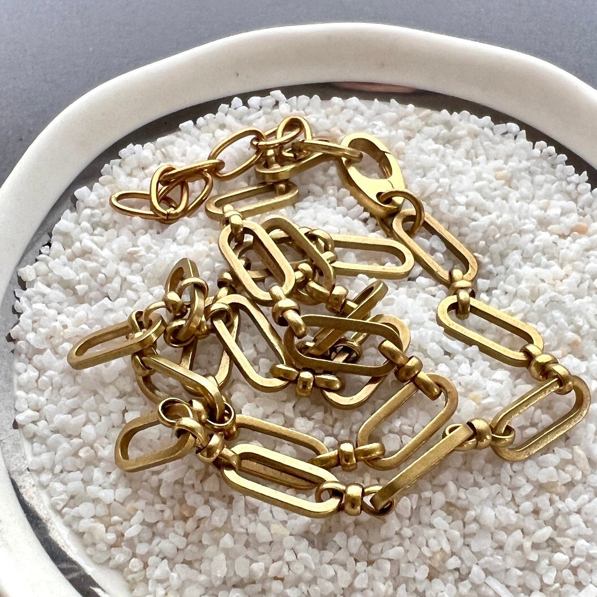 Gold Oval Clip Chain, 16, 17, 18 inch Necklace, JohnnyGirl, GBR-009