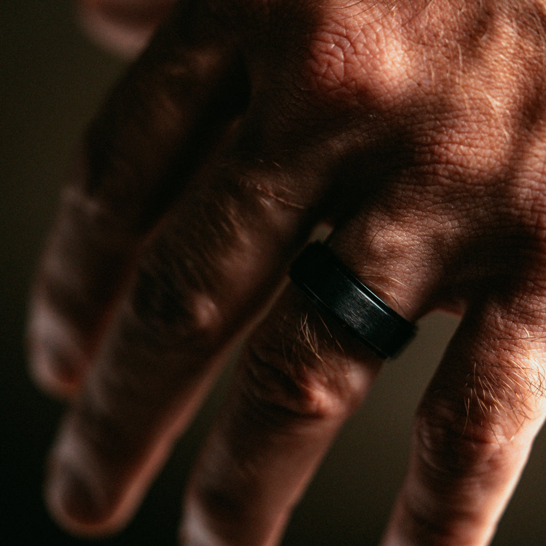 mens black titaniun ring