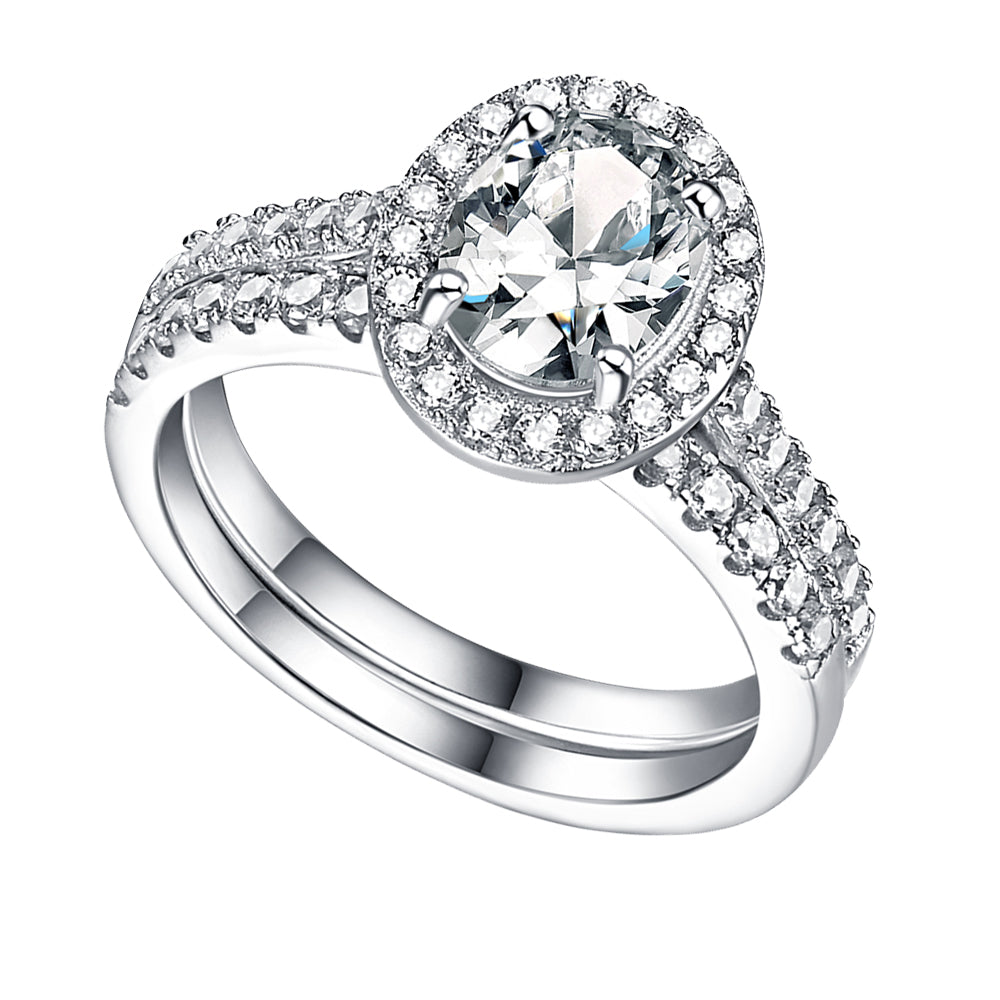 The Ada - Silver Wedding Ring Set