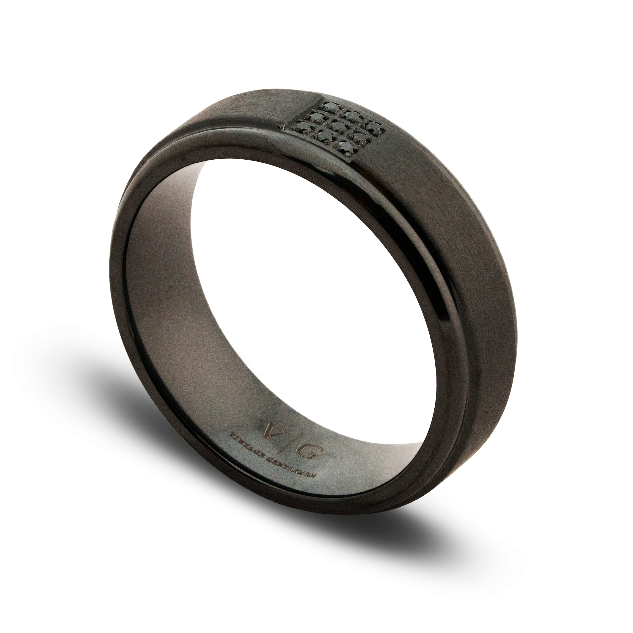Black Zirconium Ring with Claddagh Milled Celtic Design Inlay Custom Made  Men's Wedding Band – Stonebrook Jewelry