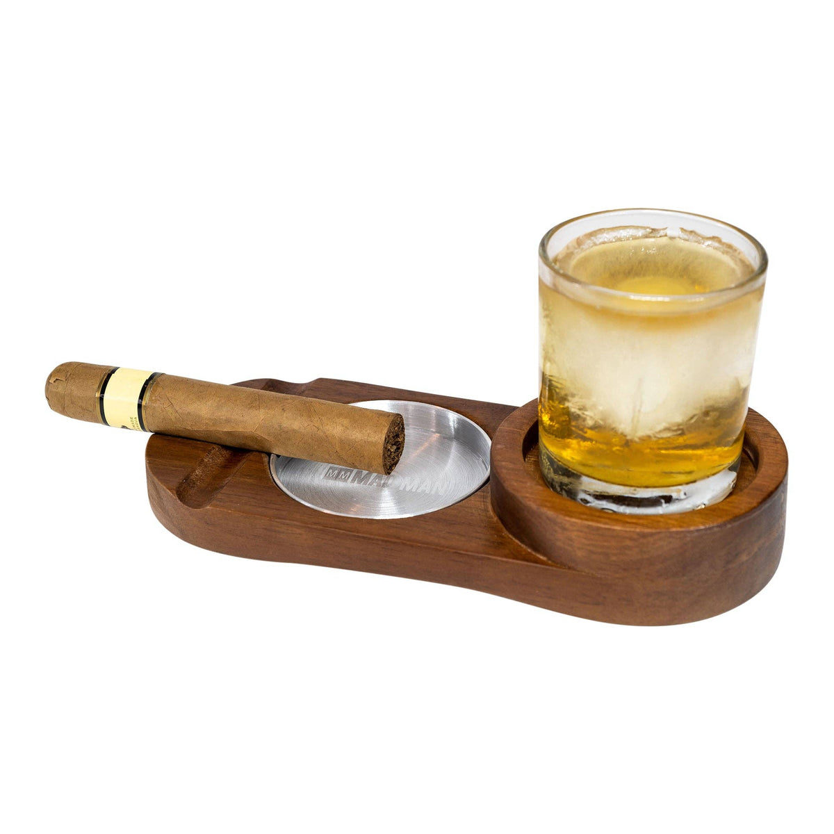 Hardwood Cigar Ashtray &amp; Whiskey Accessory Set