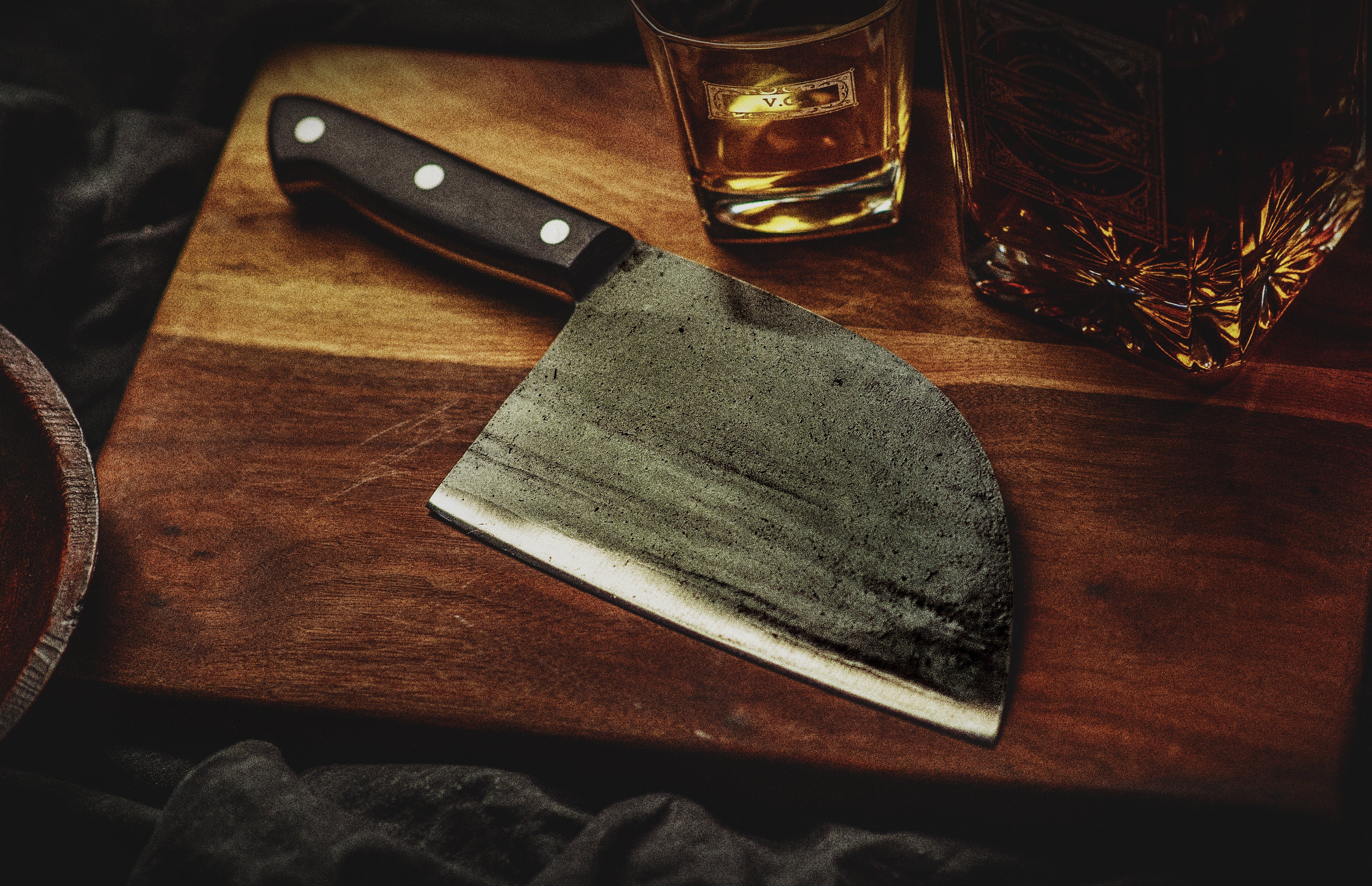 Hand-Forged Kitchen Knife - High-Carbon Steel - Walnut Wood Handle – Cleaver -Market