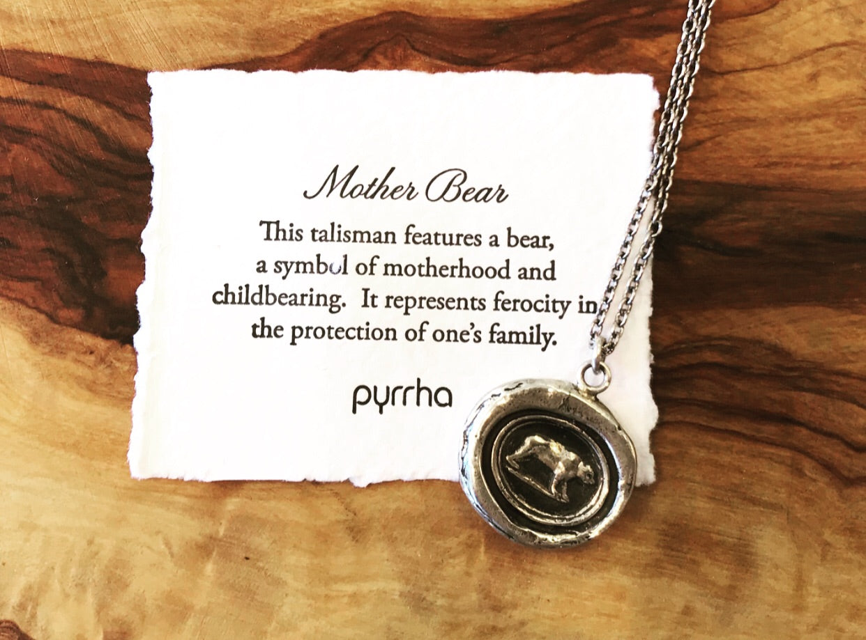 mother bear silver talisman