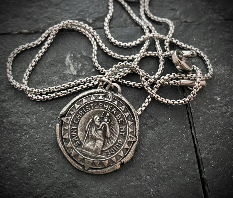 St. Christopher Pendant And Necklace