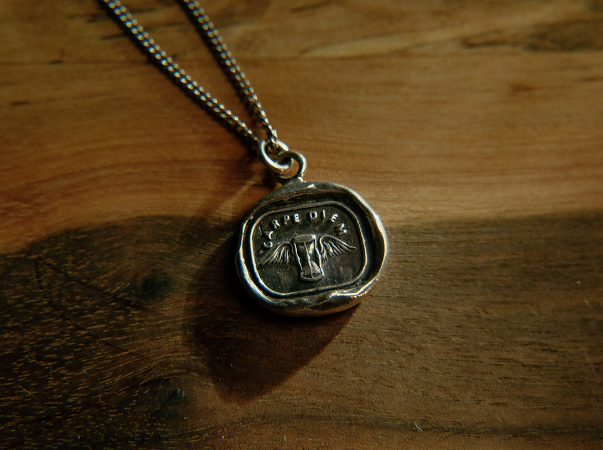 carpe diem mens necklace