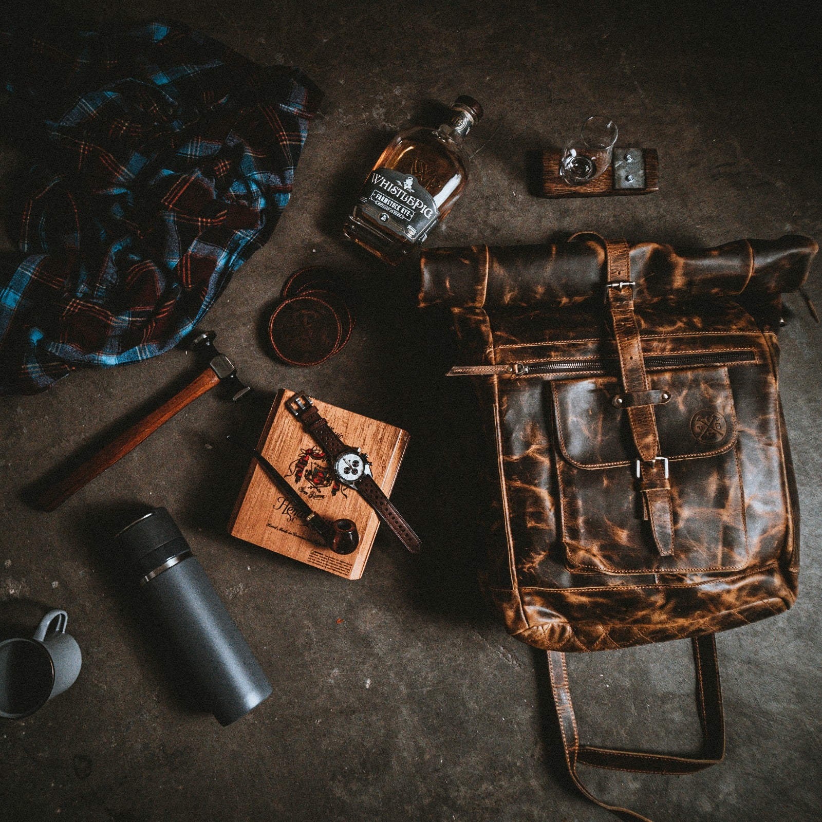 “The Roosevelt” Buffalo Leather Backpack