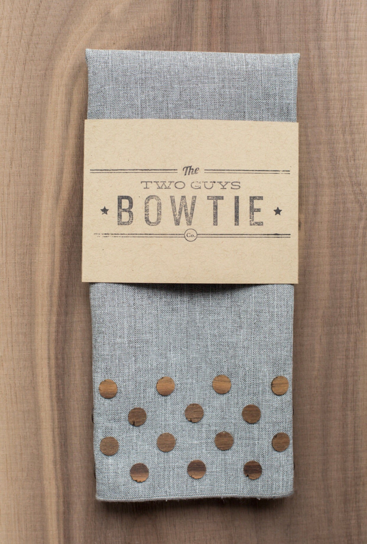 Pocket Square- Walnut Dot Gray