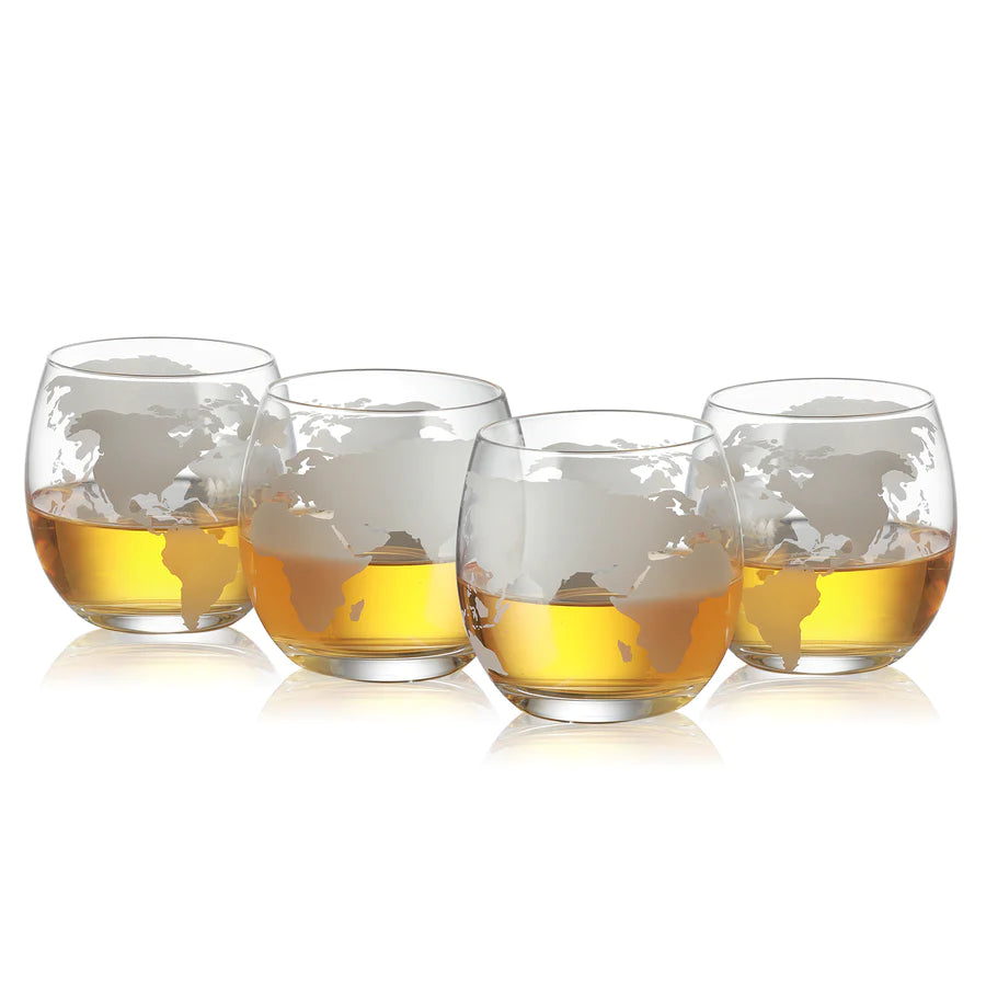 Globe Decanter with 4 Glasses