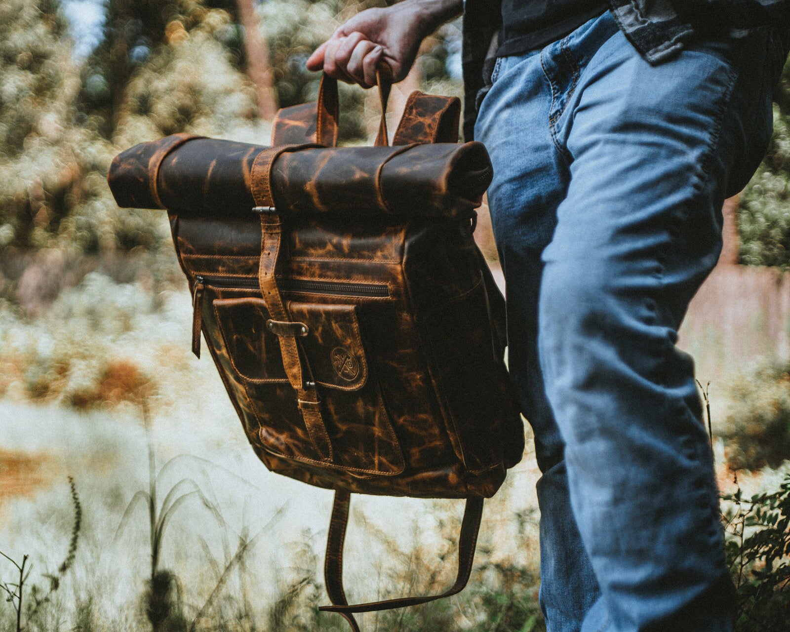 Roosevelt Buffalo Leather Duffle Bag | Amber Brown