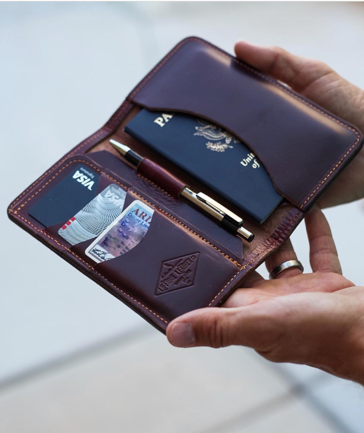 leather passport wallet