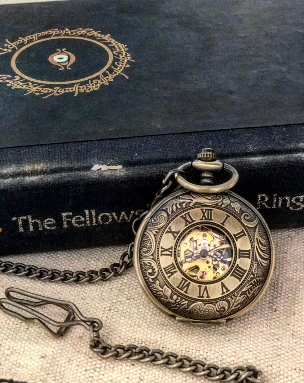 TREEWETO - Mechanisch zakhorloge met ketting voor heren - zilver - zichtbaar mechanisme - retrostijl TREEWETO - Mechanisch zakhorloge met ketting voor heren - zilver - zichtbaar mechanisme - retrostijl