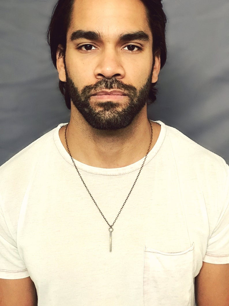 Brass Bar Pendant And Necklace