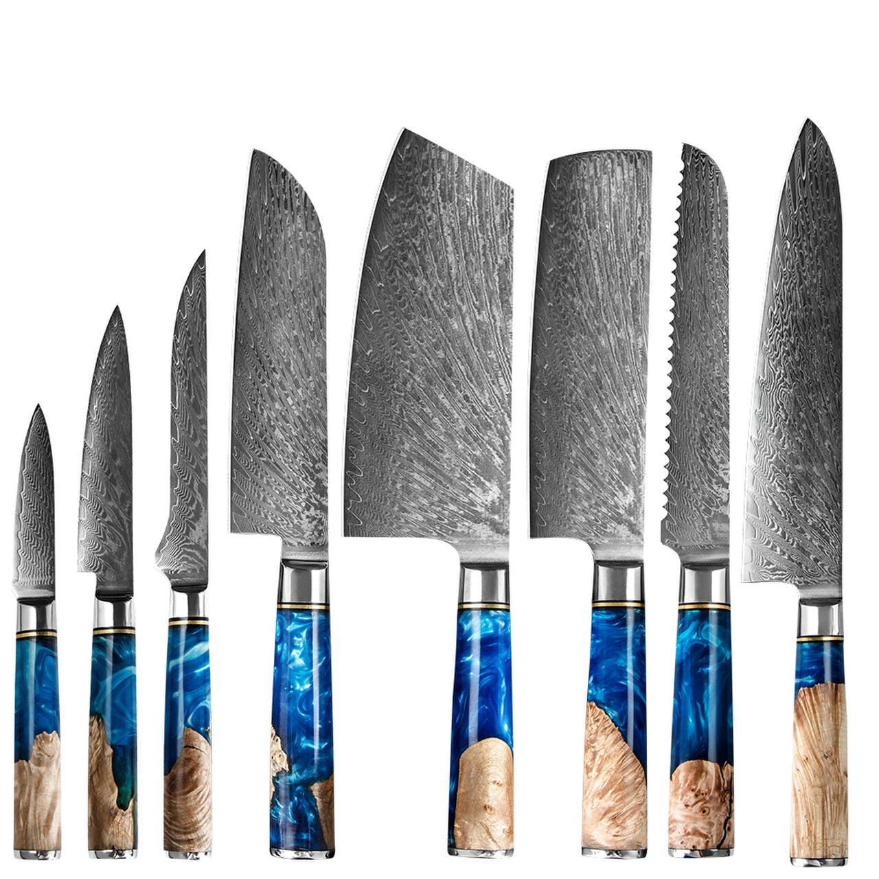 Eight Piece VG-10 Japanese Steel Kitchen Knife Set